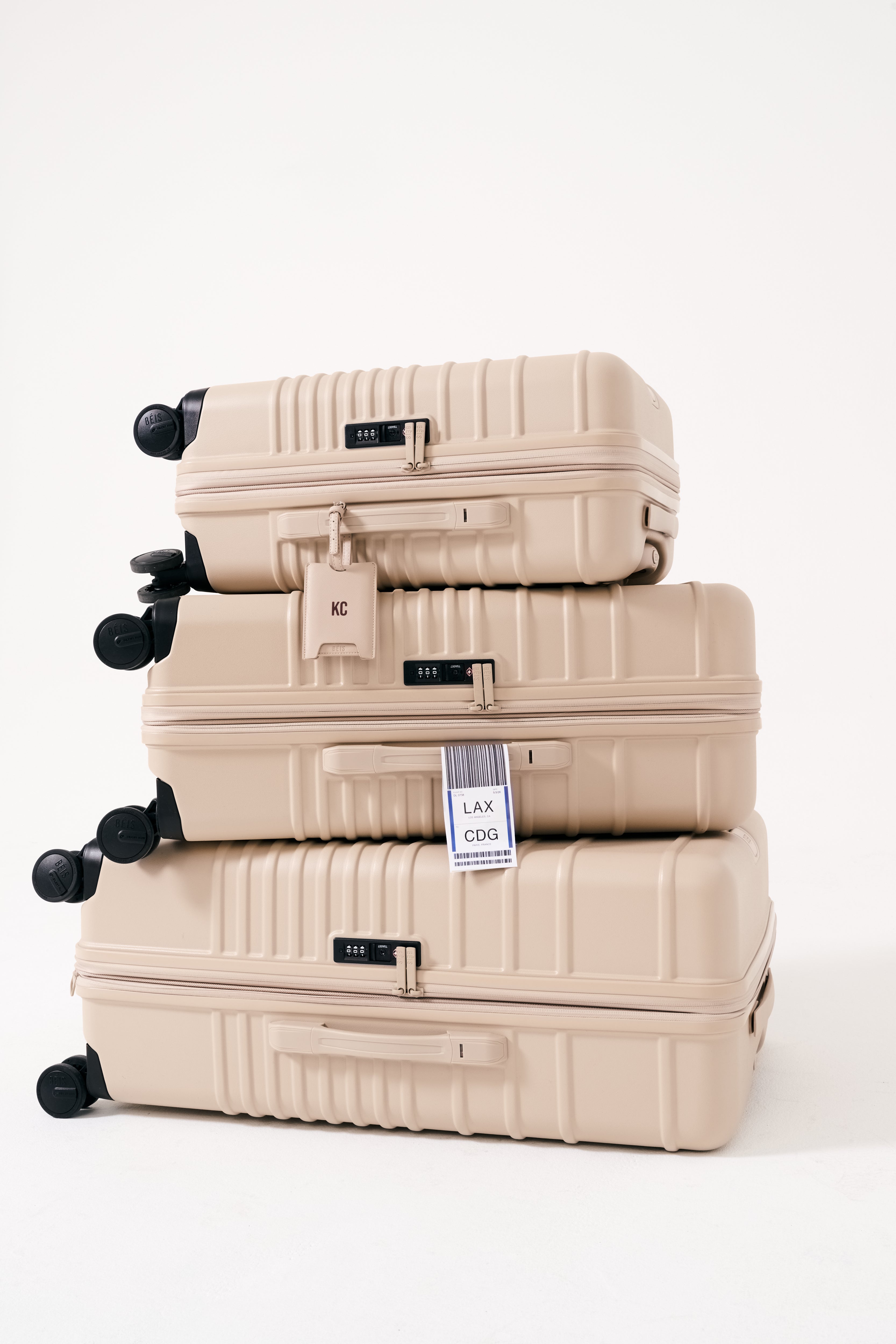The Medium Check-In Roller in Beige