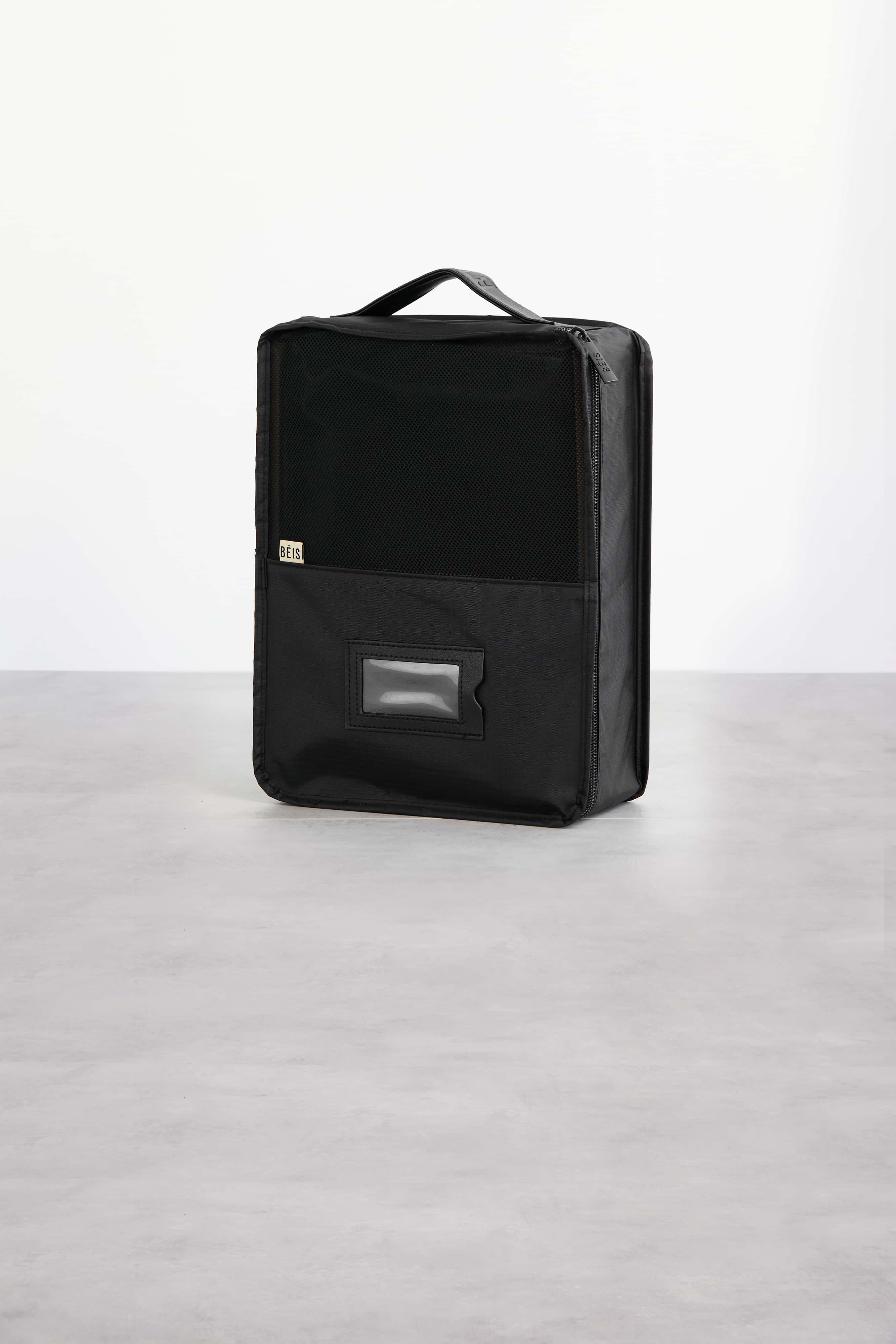 Packing Cubes Black Front and Side Angle
