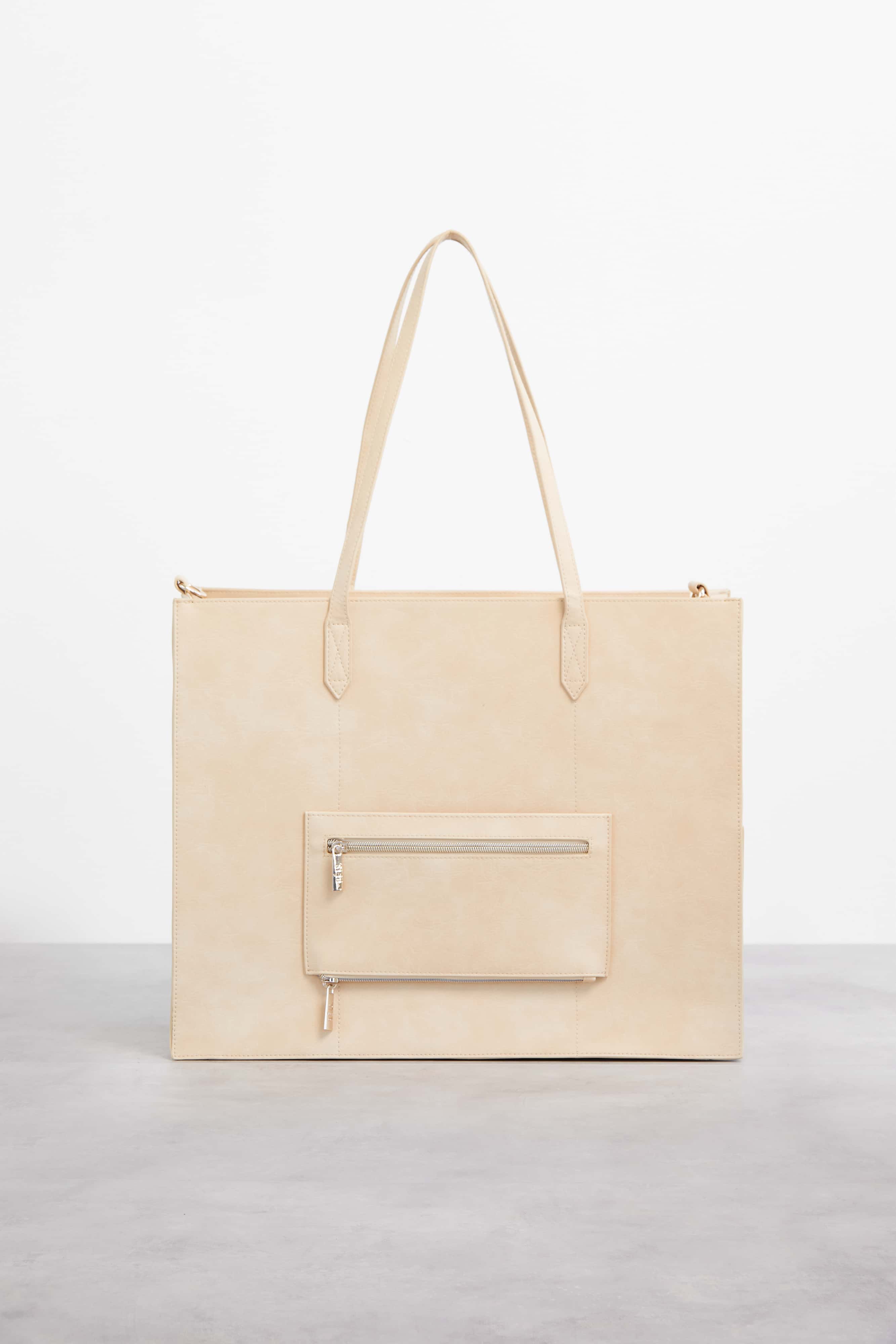 Work Tote Beige Back
